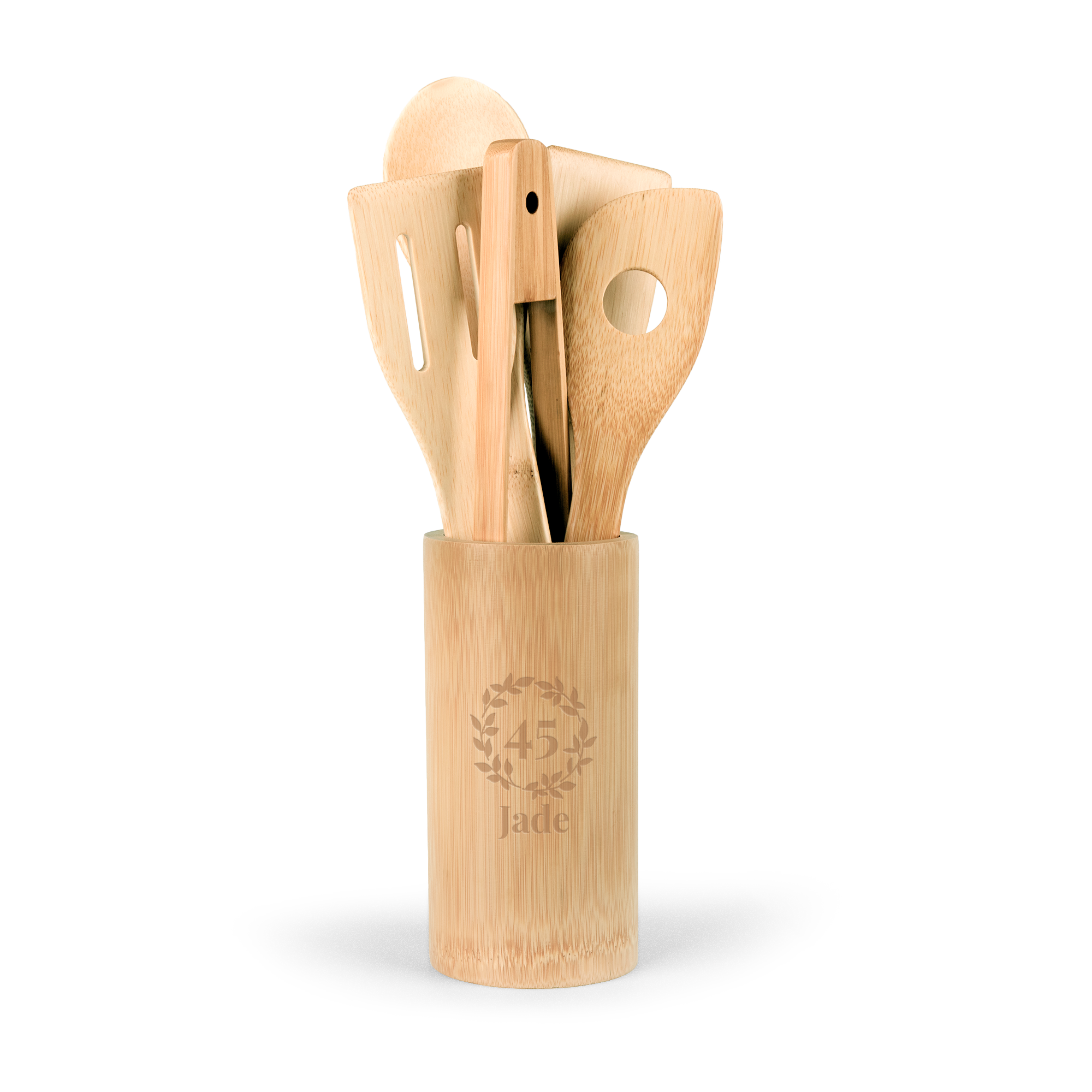 Personalised bamboo kitchen utensils
