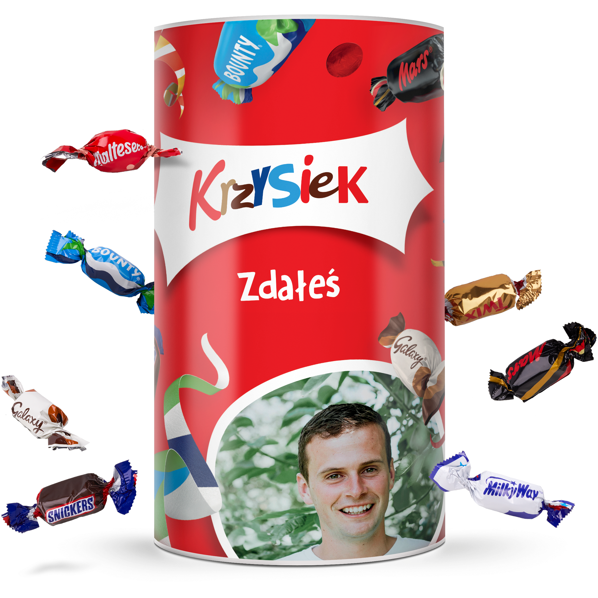 Cukierki Celebrations w personalizowanej tubie 