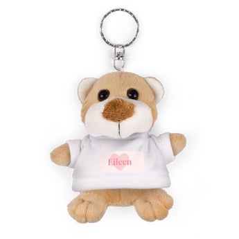 Personalised plush key ring - Photo - Teddy bear