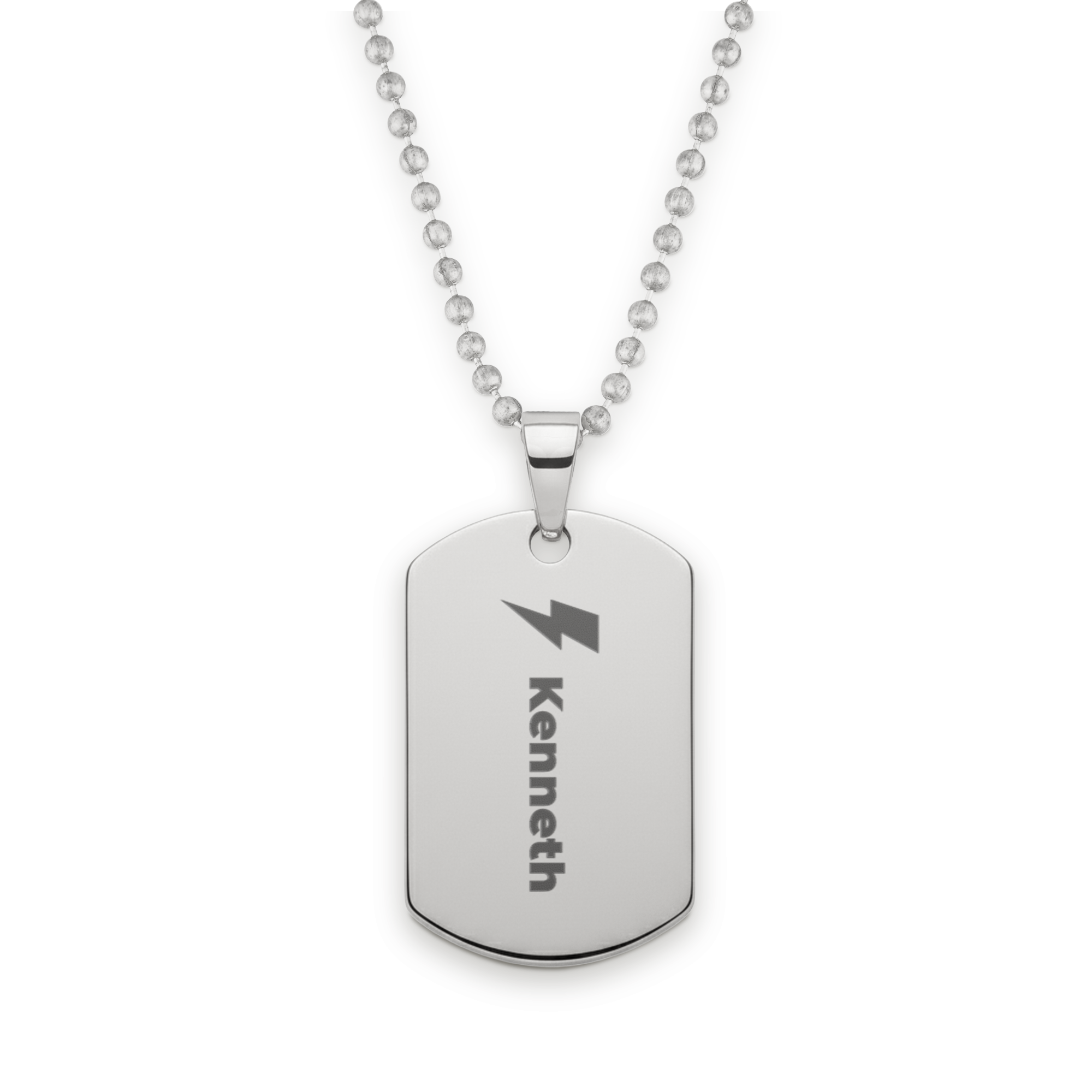 Ketting dog tag hanger met tekst - zilver