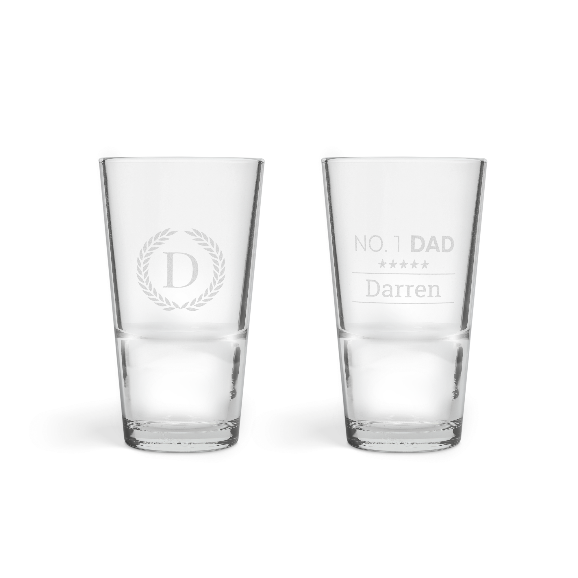 Engraved half pint glass - 2 pcs