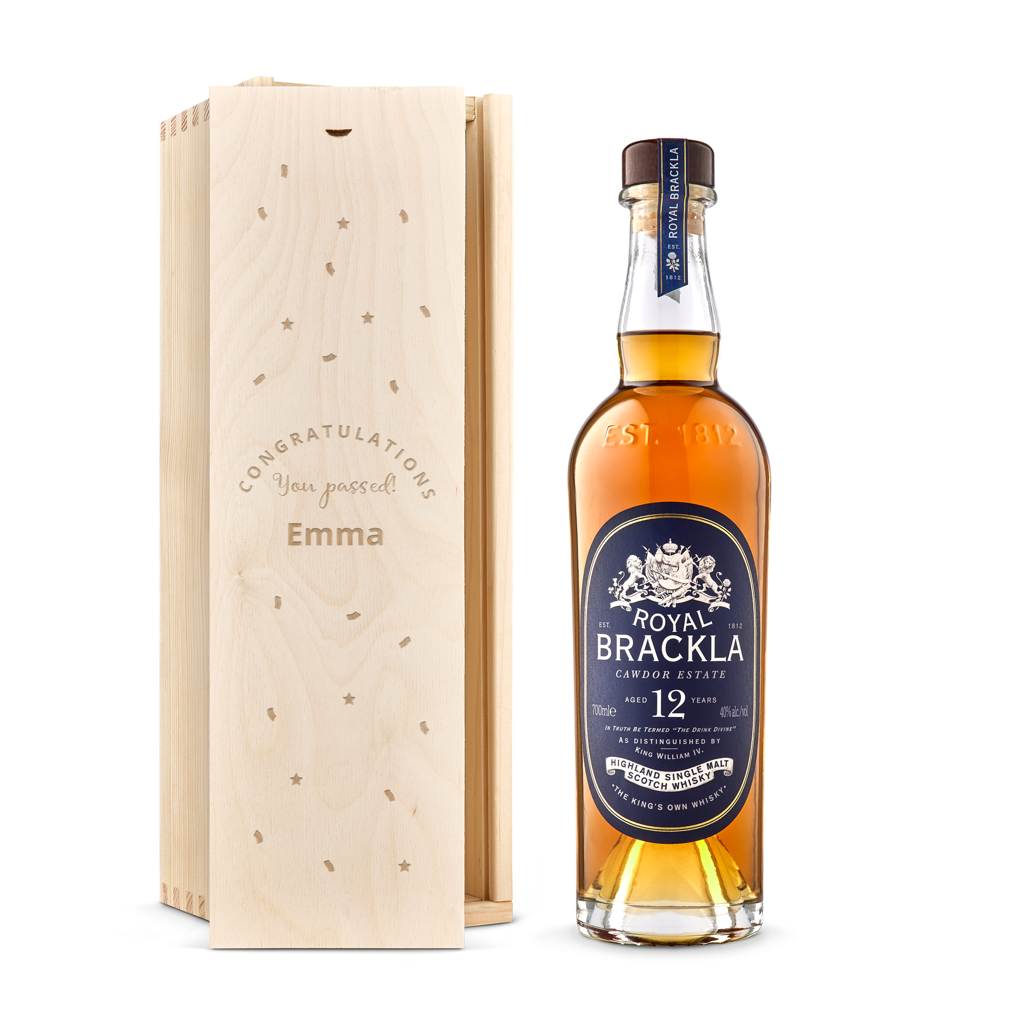 Royal Brackla 12y Whisky - vyrytá krabice