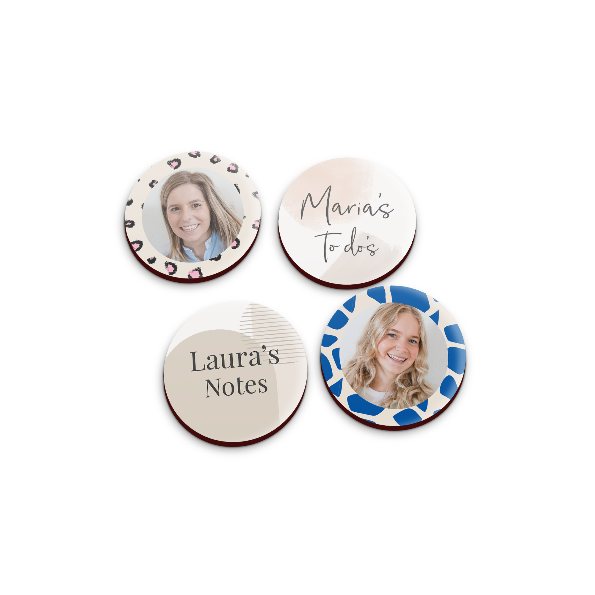 Personalised magnets - Round - 4 pcs