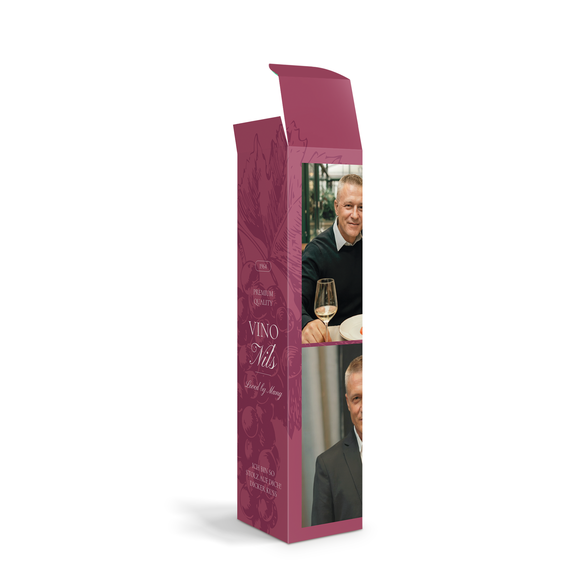 Personalisierte Wein-Geschenkbox aus Karton