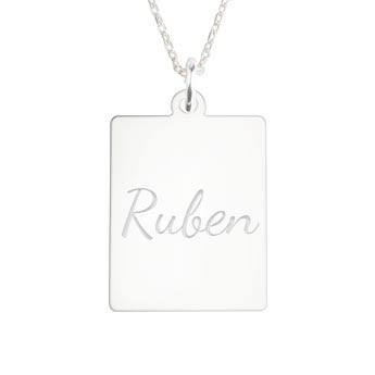 Klassieke zilveren hanger - Rechthoek