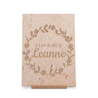 Mors dag-kort i træ – Lodret