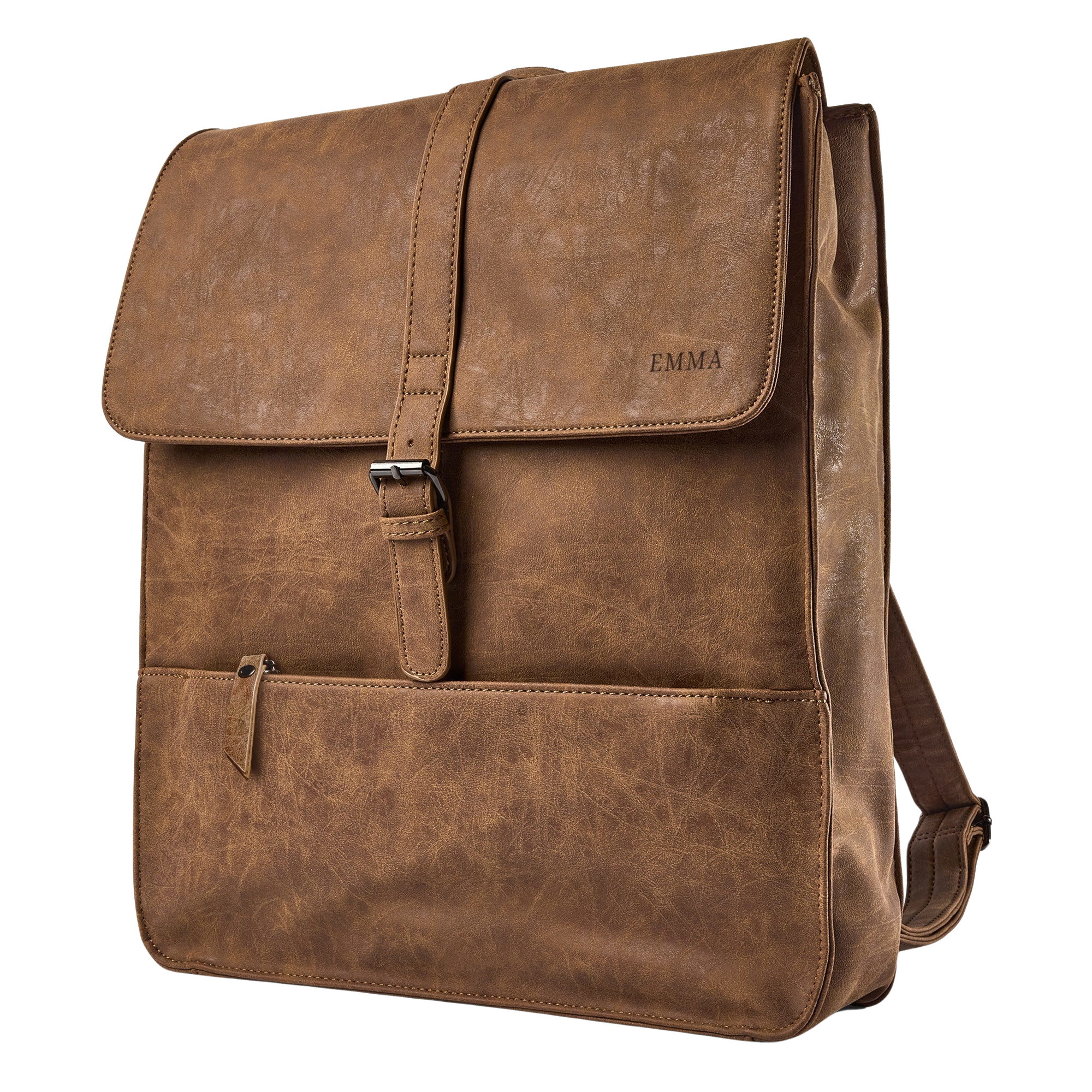 Personalised PU leather backpack - Large - Engraved with name/text