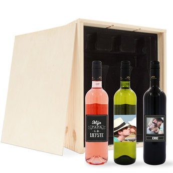 Vaderdag wijnpakket met etiket - Luc Pirlet - Merlot, Syrah en Sauvignon