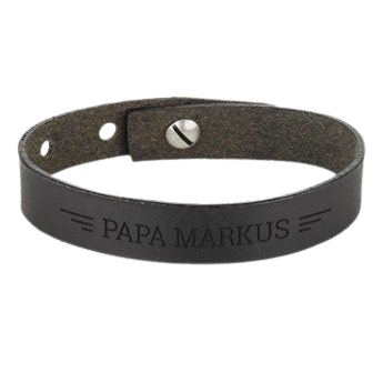 Lederarmband mit Gravur zum Vatertag - Schwarz
