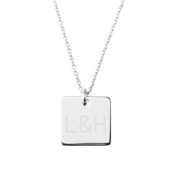 Silver Necklace with Square Pendant