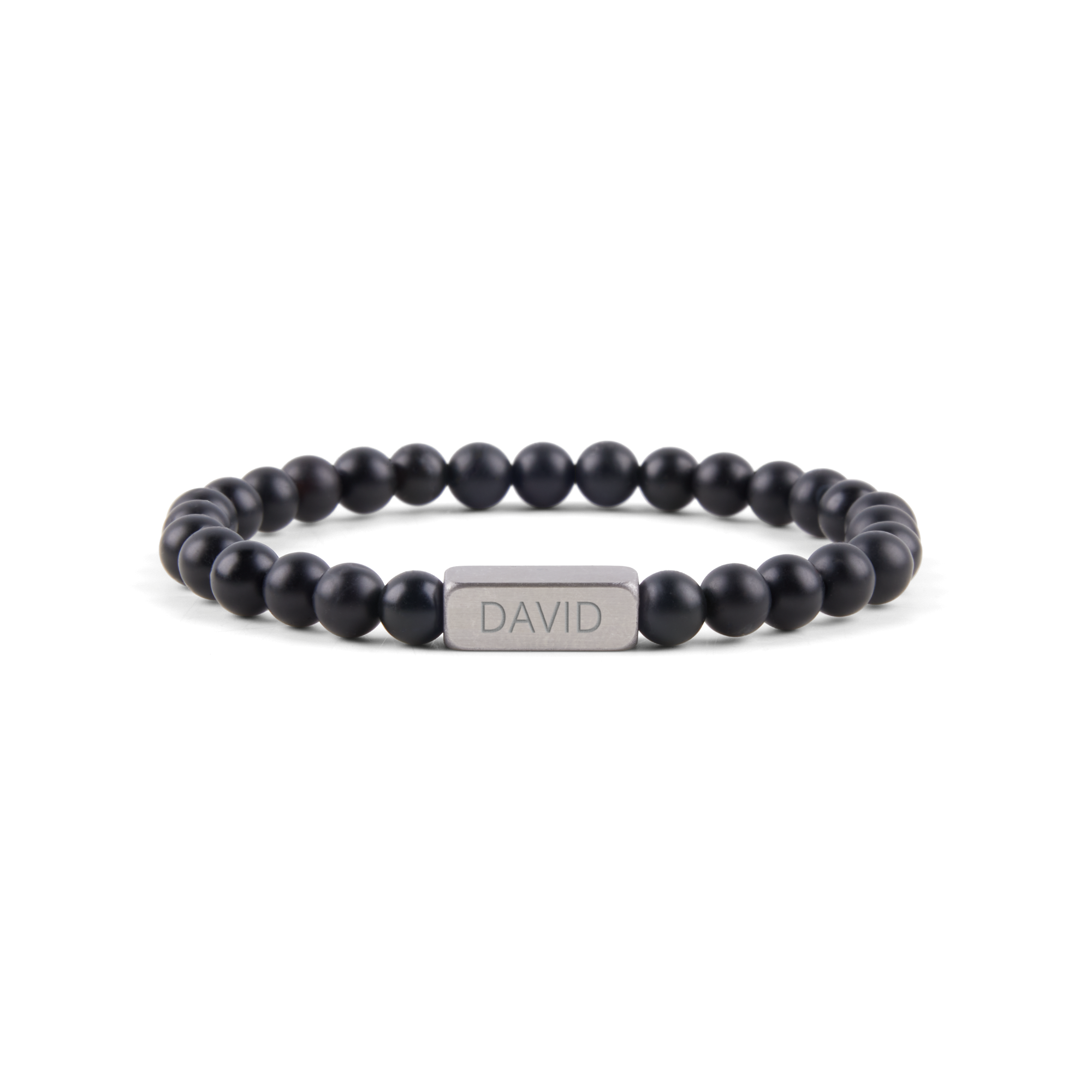 Personalised gemstone bracelet - Black - M