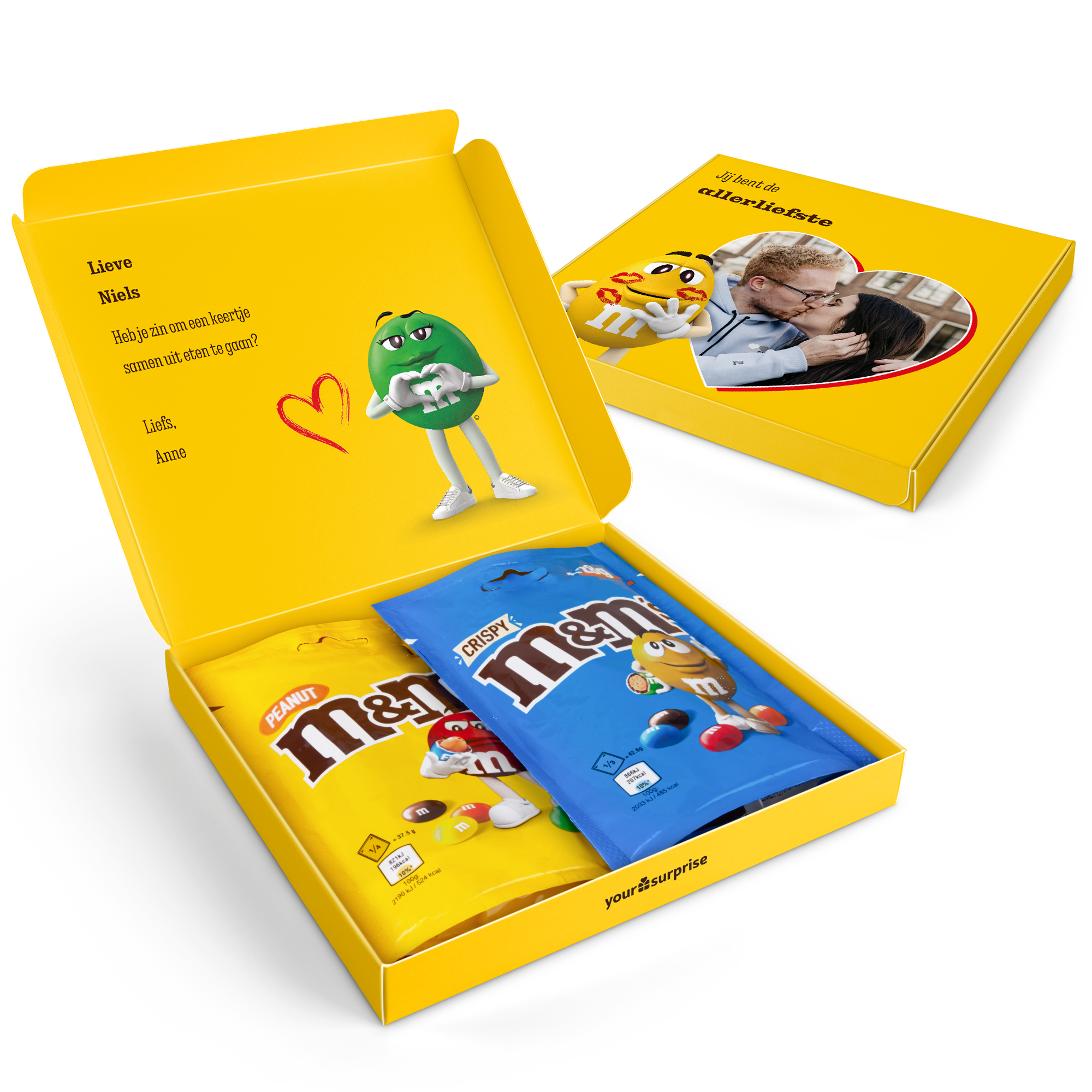 Gepersonaliseerde M&M's giftbox met chocolade
