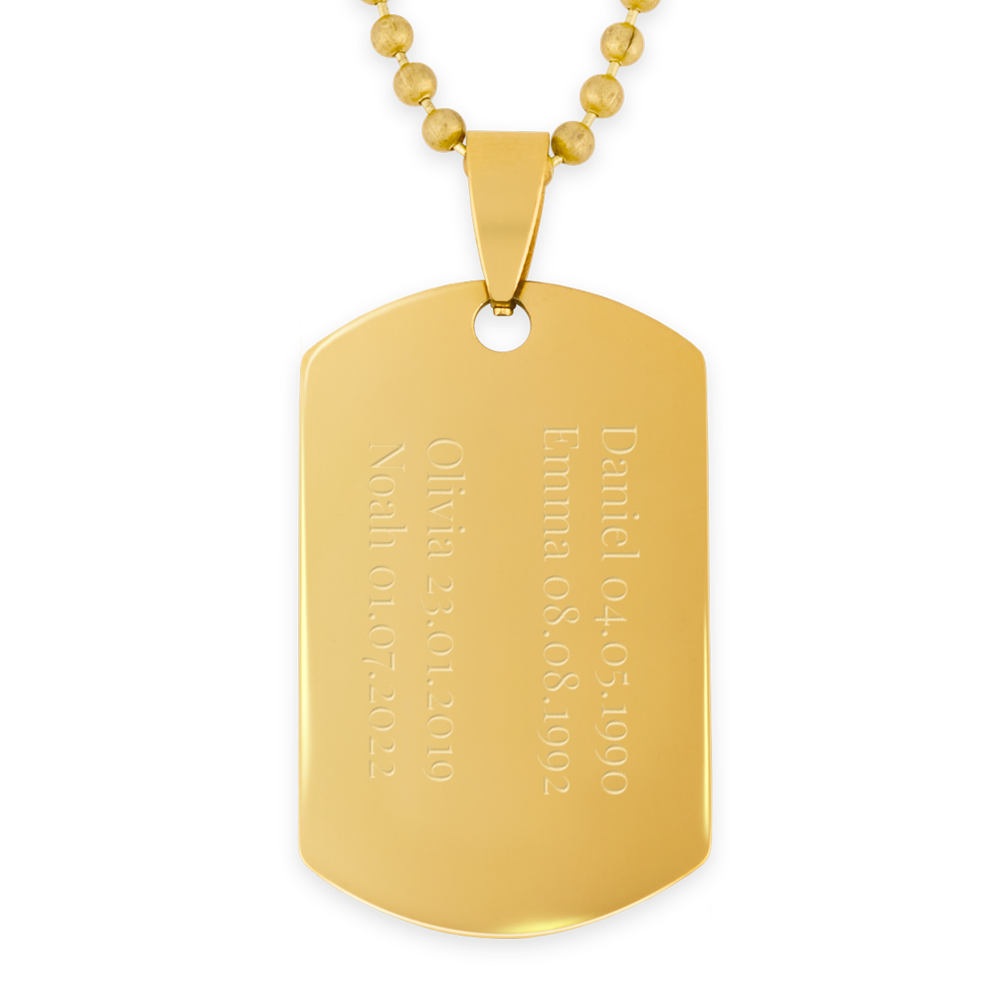 Chapa militar personalizada - ouro