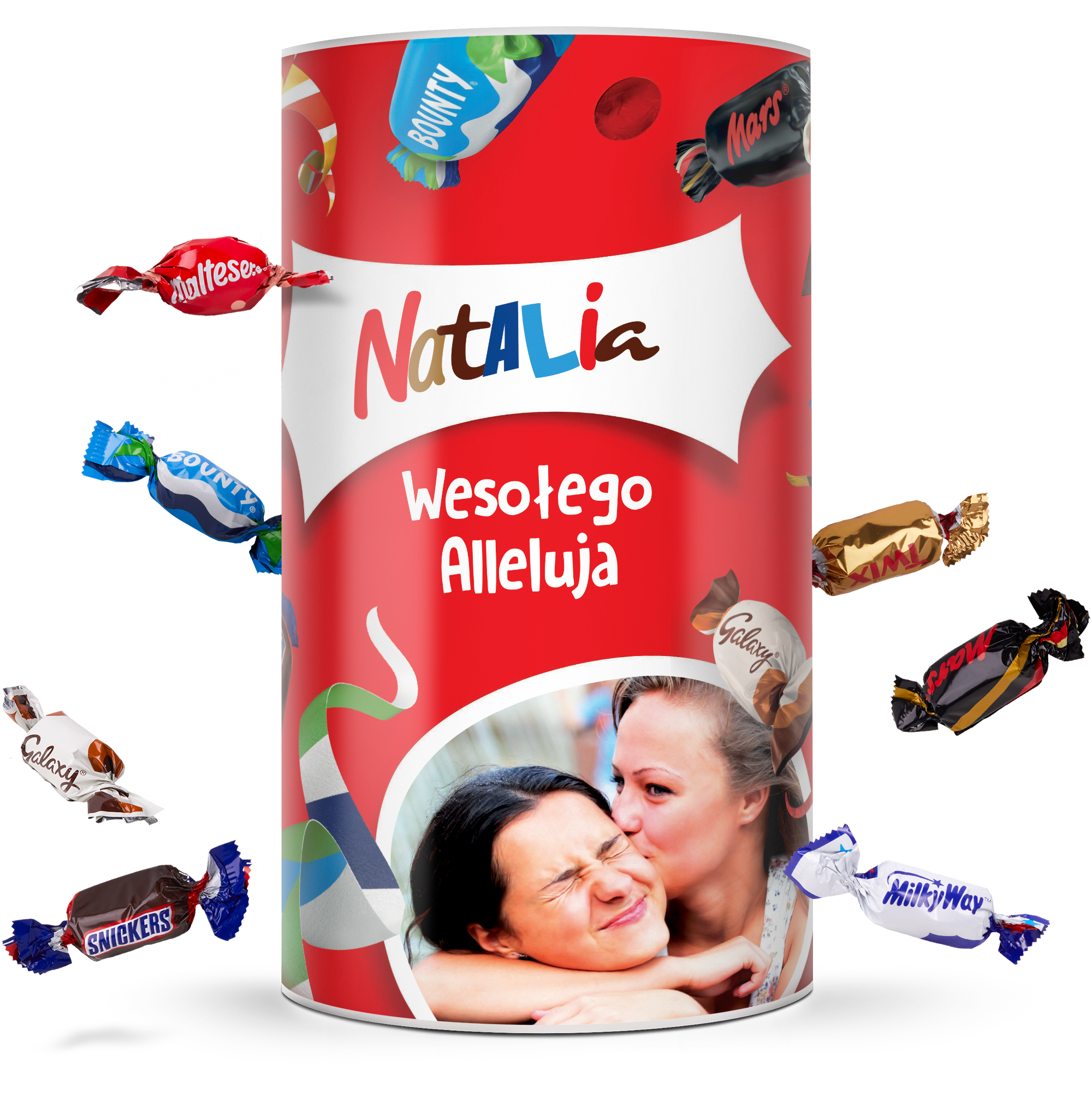 Cukierki Celebrations w personalizowanej tubie 