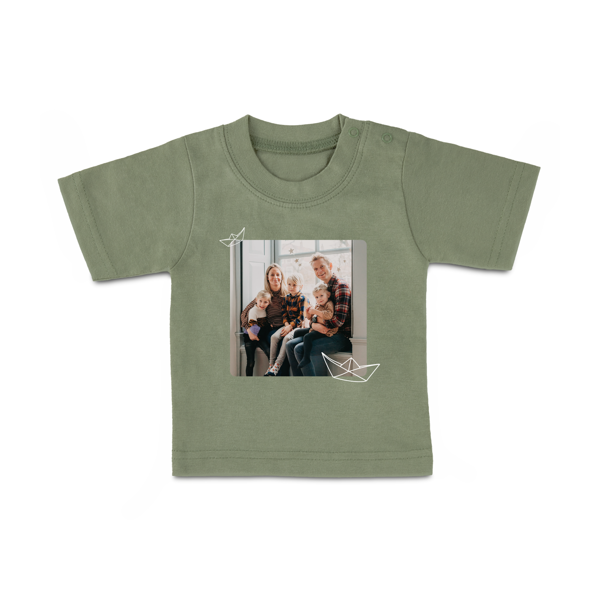 Baby T-Shirt - Printed - Short Sleeves - Green - 86/92