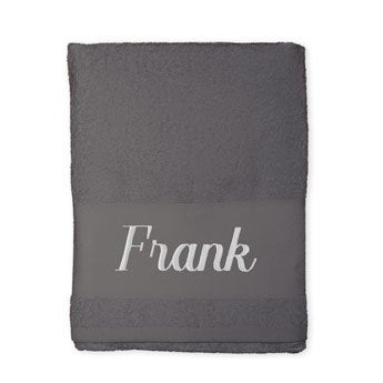 Serviette brodée - Anthracite