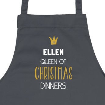 Custom Christmas apron - Grey