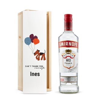 Vodka en caja impresa - Smirnoff
