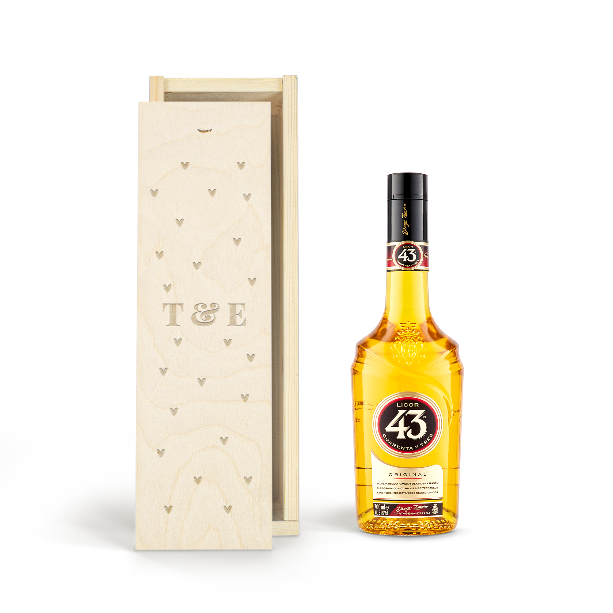 Likeur in gegraveerde kist - Licor 43