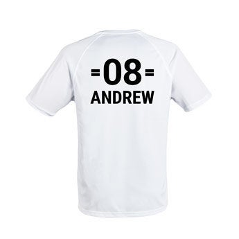 Personalised sports t-shirt - Men - White - XL