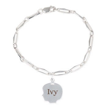 Braccialetto in argento con ciondolo - testa di bambino - Femminile 