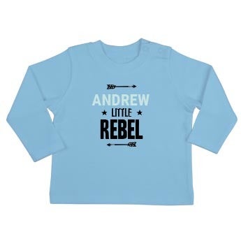 Personalised baby T-shirt - Long sleeve - Blue - 50/56