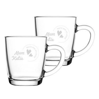 Glass mug - Mother's Day - 2 pcs