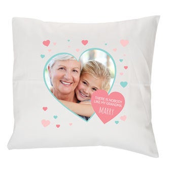 Grandma photo cushion (white)