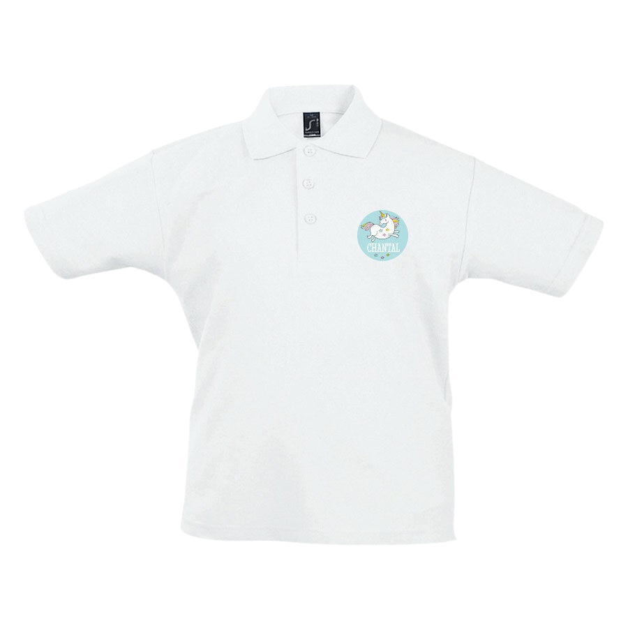 Polo voor kinderen bedrukken - Wit - 12 jaar