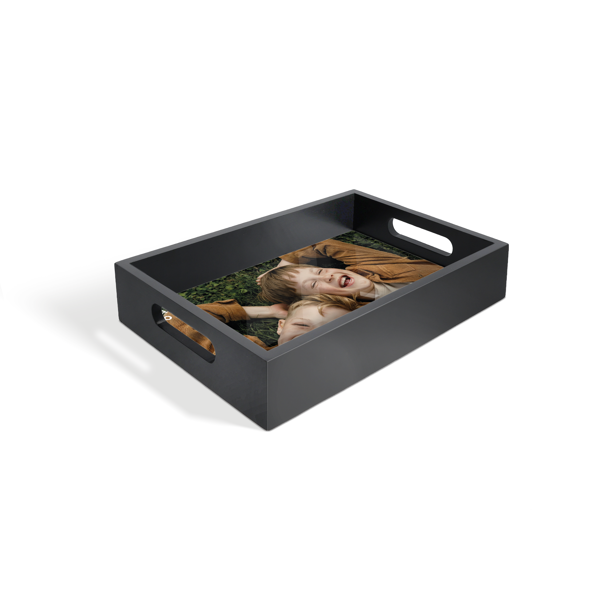 Bandeja de madeira personalizada - Preto - 33 x 20 cm