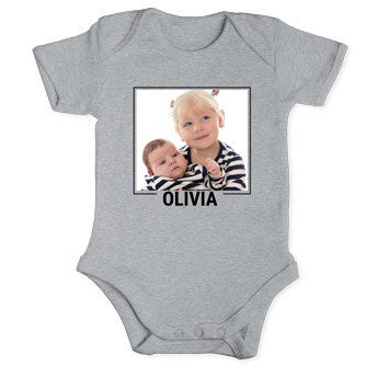 Baby onesie - kort erme - Grå 50/56