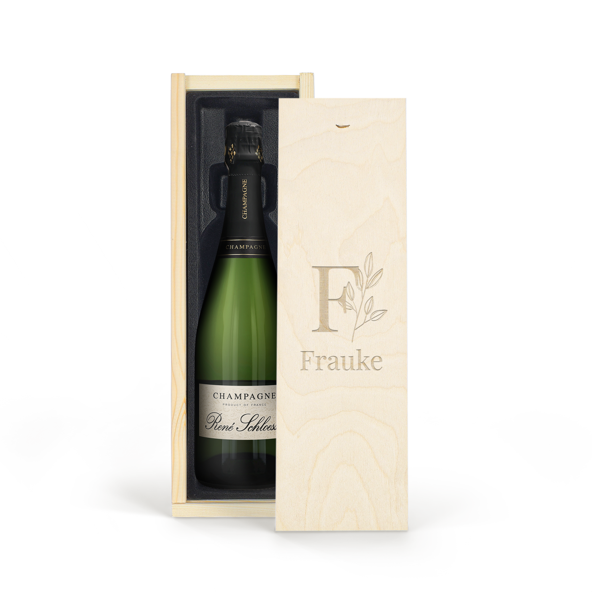 Champagner personalisieren - gravierte Kiste - Rene Schloesser (750 ml)