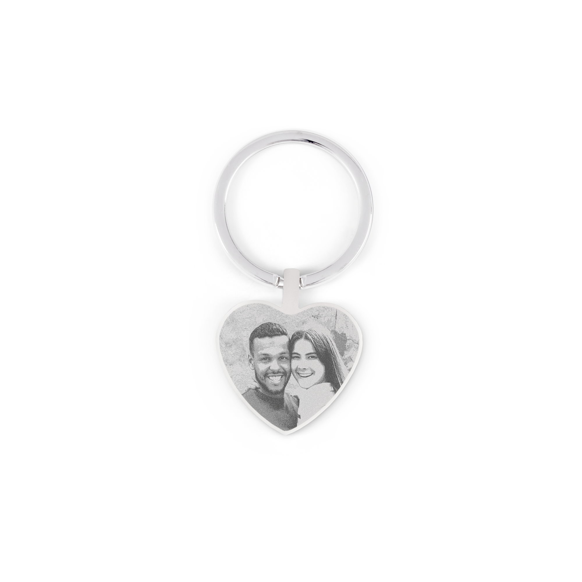 Personalised key ring - Heart - Stainless steel - Engraved