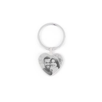 Key ring with engraved photo - Heart