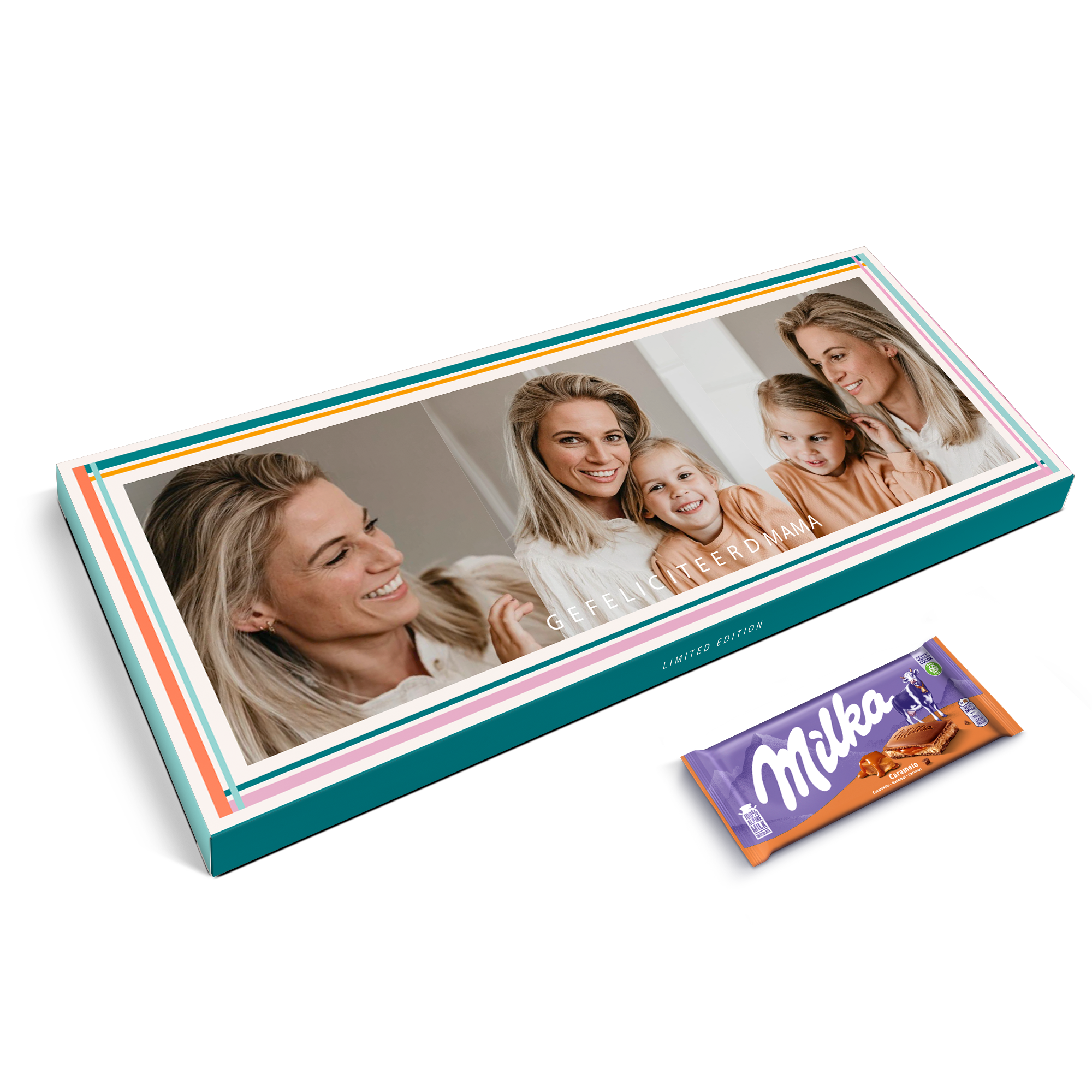 Mega chocoladereep met naam en foto bedrukken - Milka - 6 repen