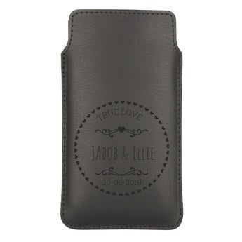 Leather phone case - XL - Black