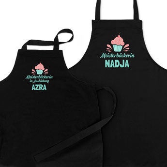 Schürzen Set - Mutter & Kind (schwarz)