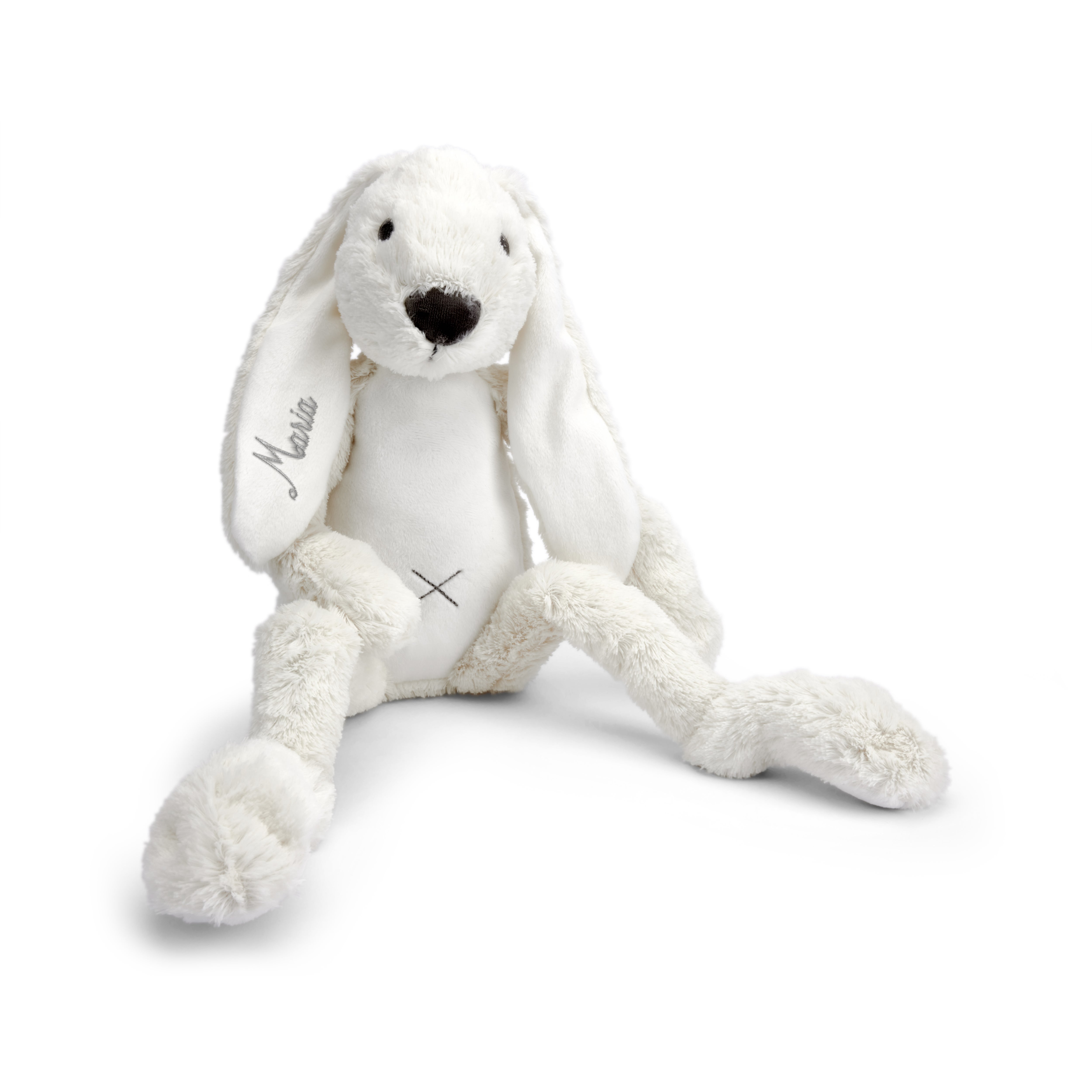 Kanin Bamse med navn - Stor - Cremefarvet