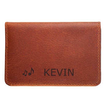 Leather bank card holder - Brown
