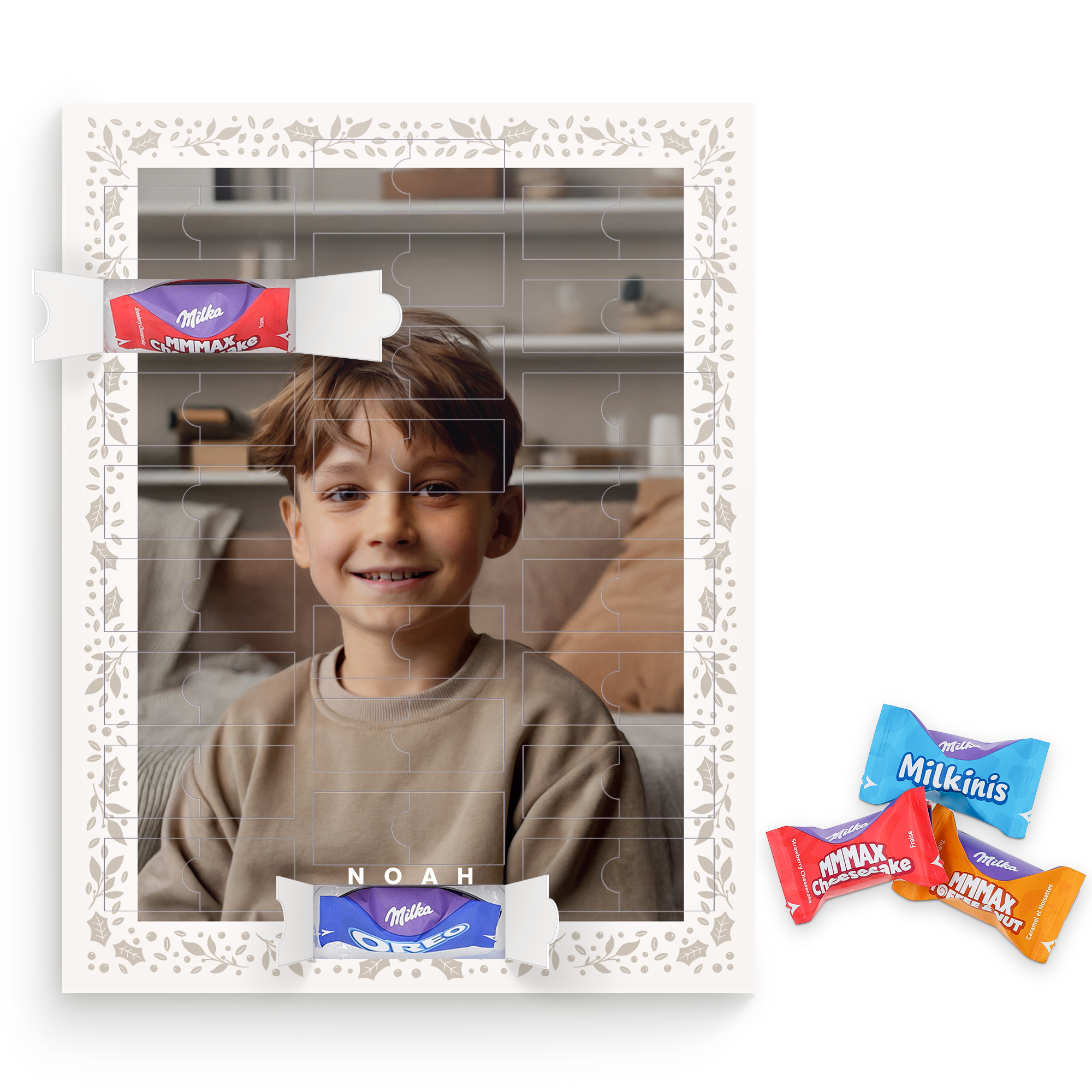 Gepersonaliseerde Milka Favourites adventskalender - eigen design