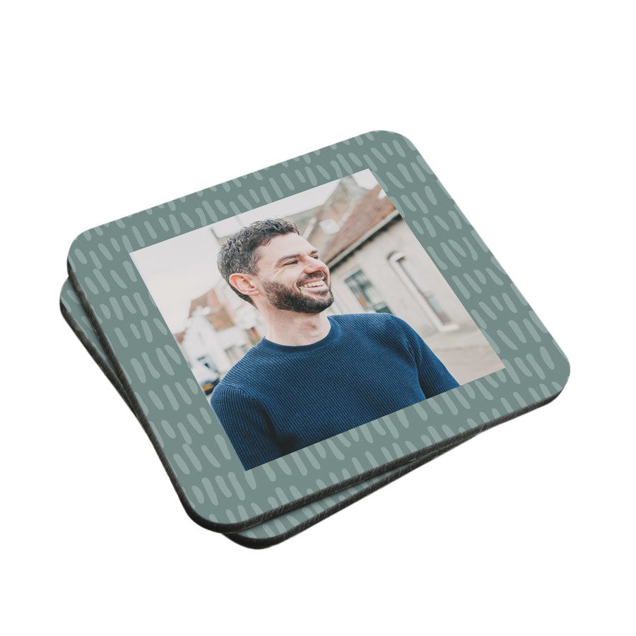 Personalised coasters - Hardboard - Square - 2 pcs