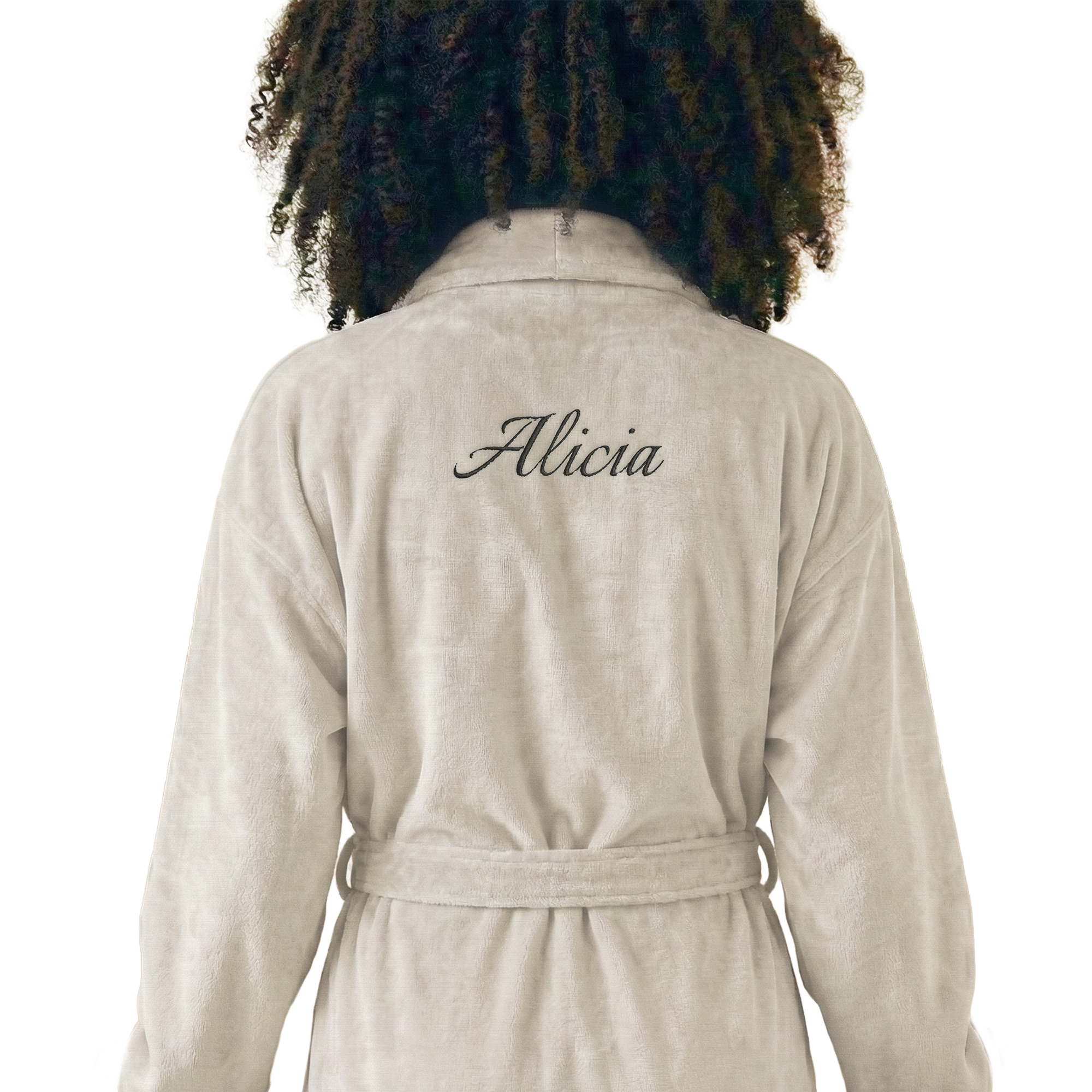 Damen-Frottee-Bademantel - Mit Namen - Beige - L/XL