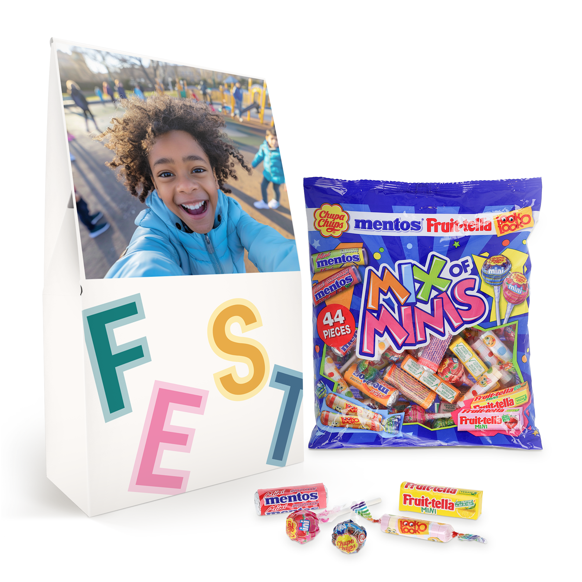 Bonbonmischung mit Fruit-tella 44 Minis - personalisiert 