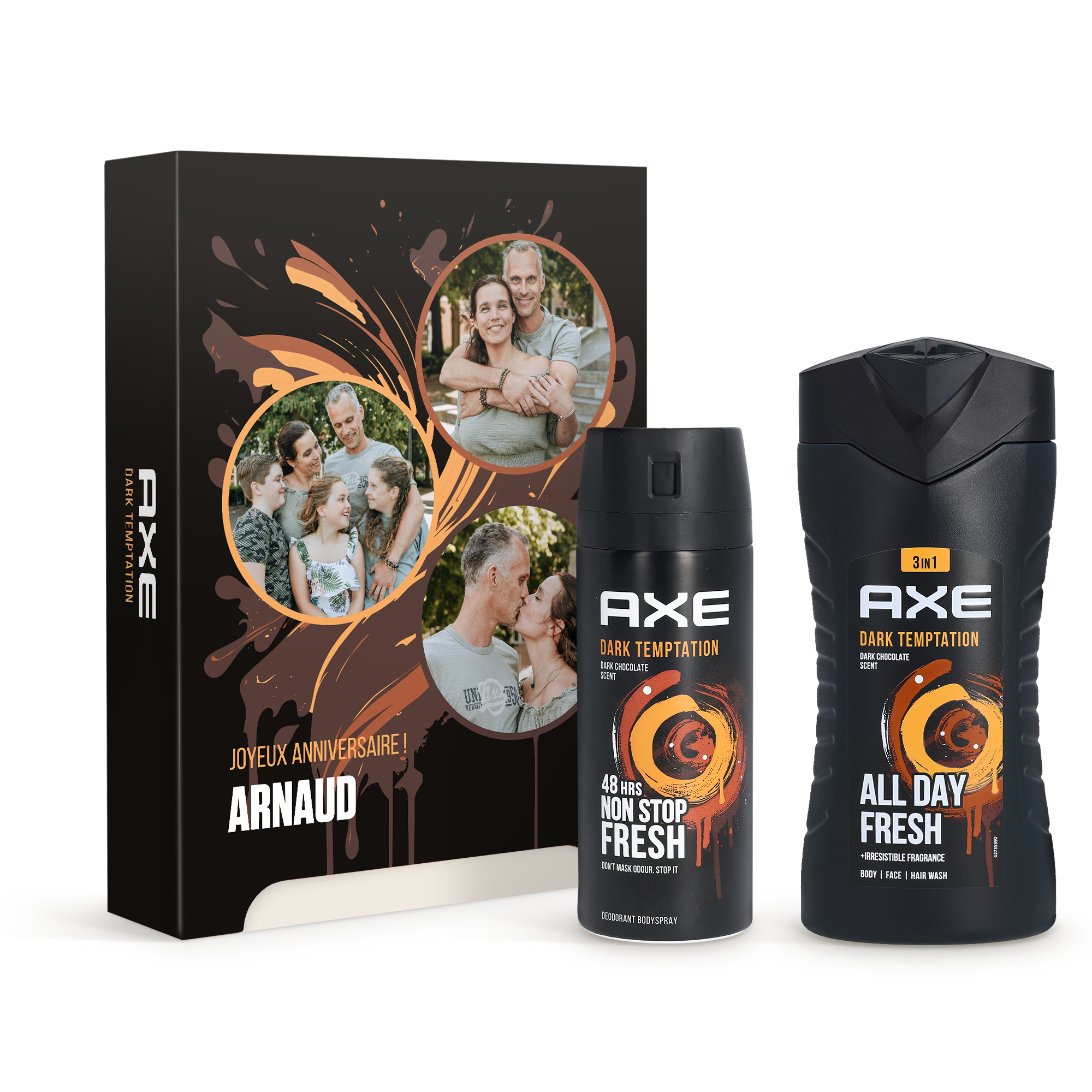 Coffret cadeau personnalisé Axe - Dark Temptation