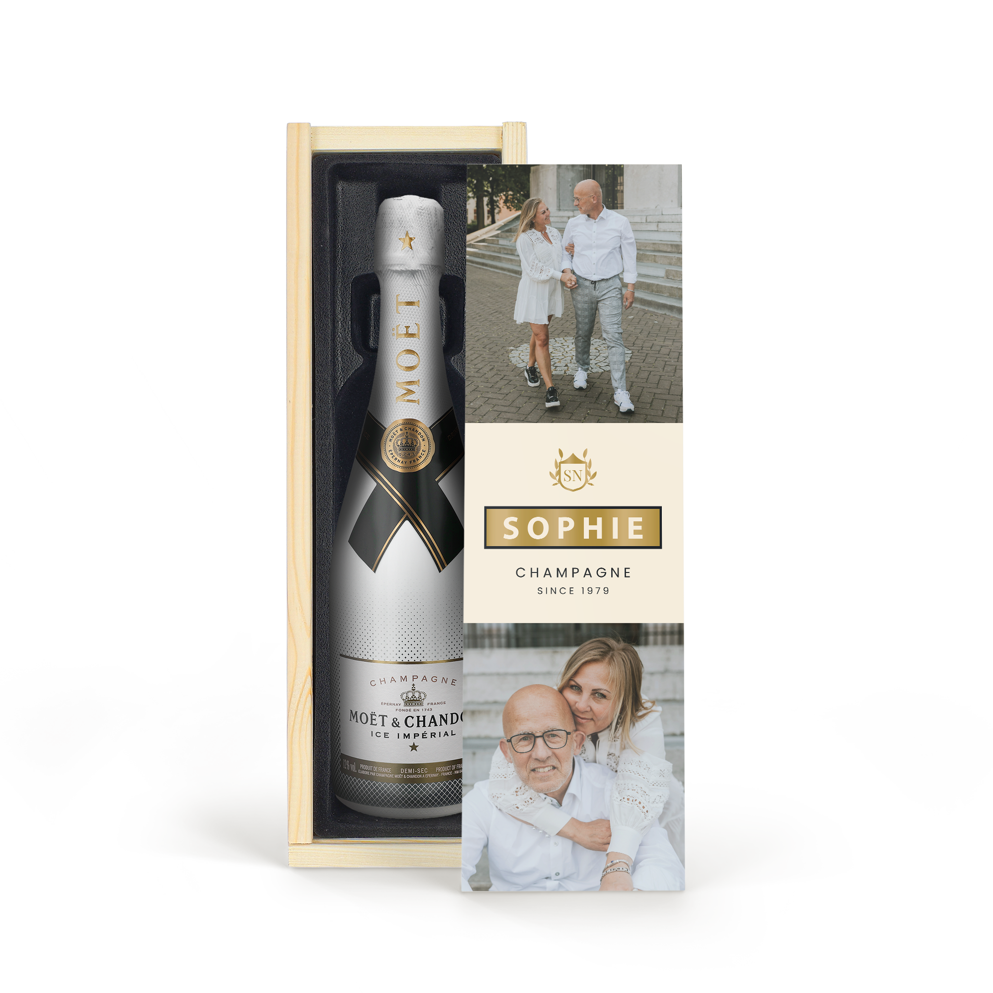 Moet & Chandon Ice Imperial champagne is personlig trækasse
