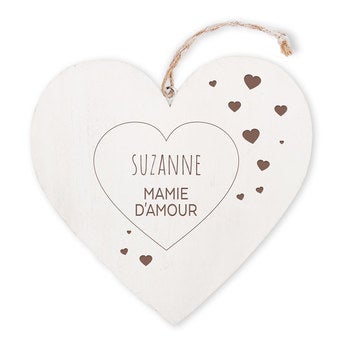 Coeur en bois - Mamie
