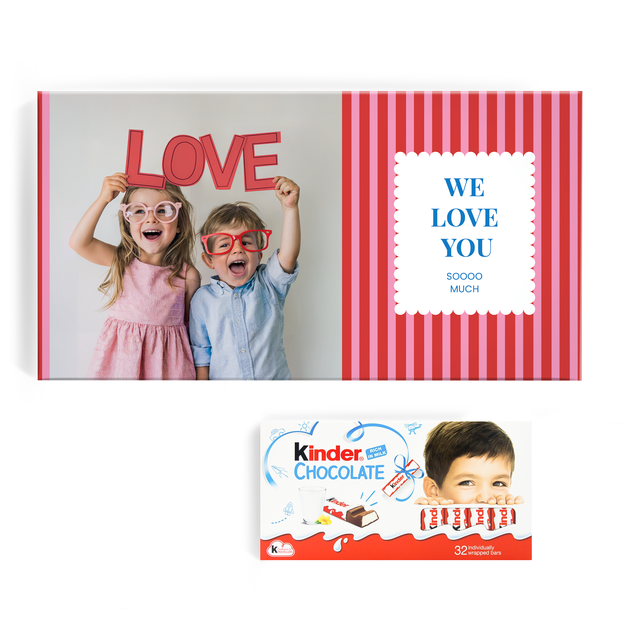 Coffret kinder personnalisé 32 barres