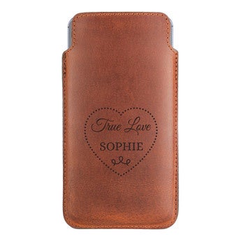 Housse portable cuir - L  - Marron 