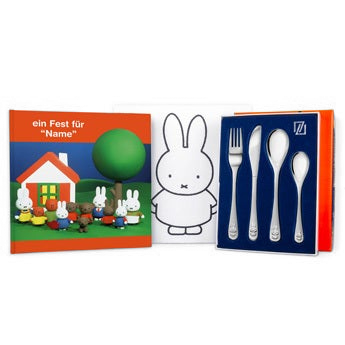 Miffy Geschenkset-Kinderbesteck und Buch mit Namen