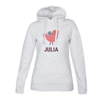 Hoodie bedrucken - Damen - Grau - XL